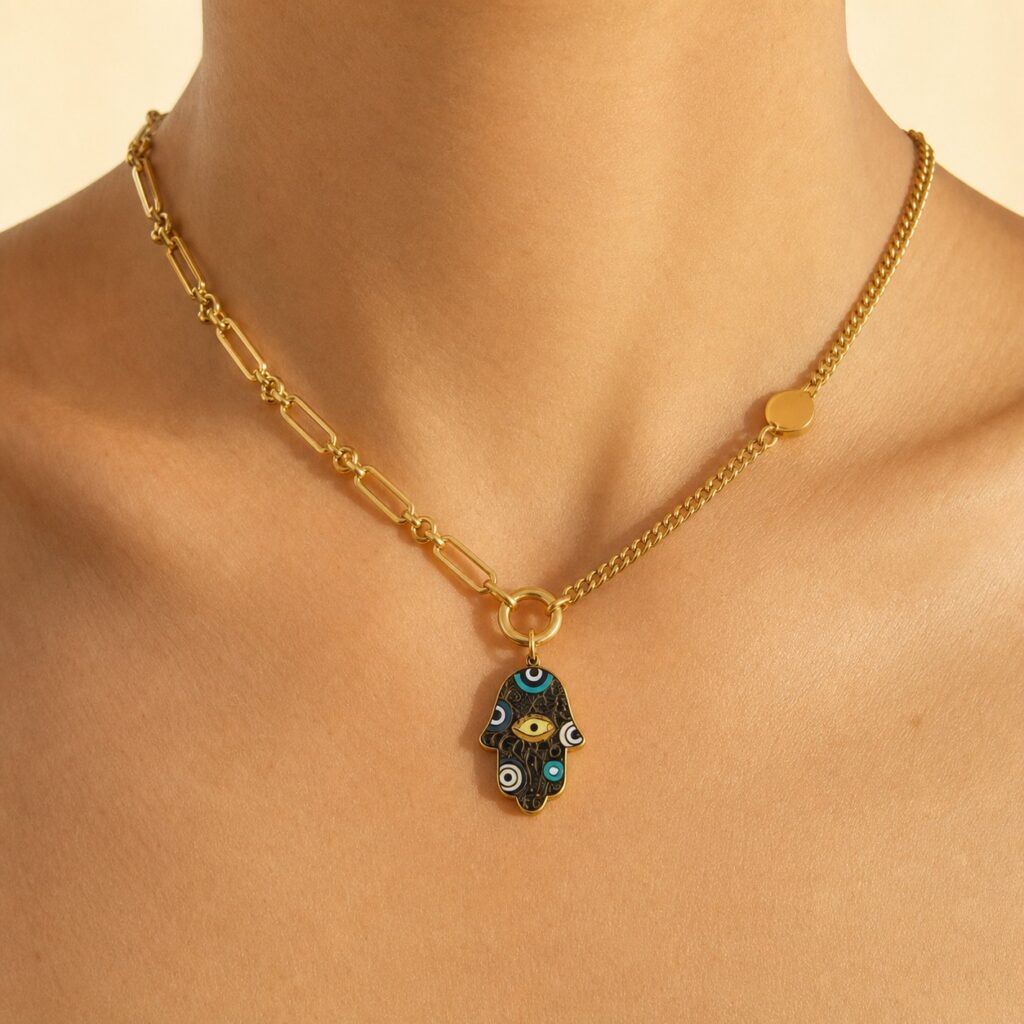 Guardian Light Hamsa Necklace