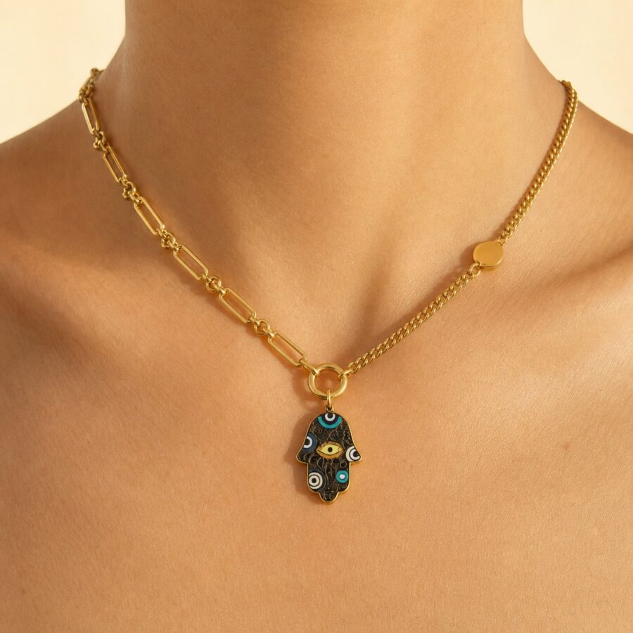 Guardian Light Hamsa Necklace