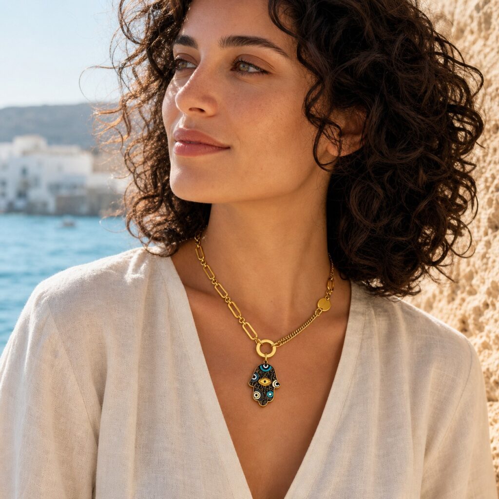 Guardian Light Hamsa Necklace